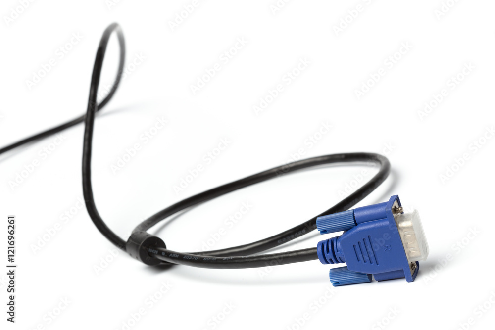 VGA tech pc input cable connector isolated on white background VGA tech pc input cable connector isolated on white background