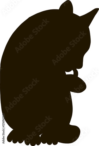 Black silhouette of a cat washes, vector illustrations 