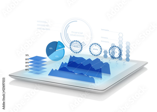 Diagrams projecting from tablet
