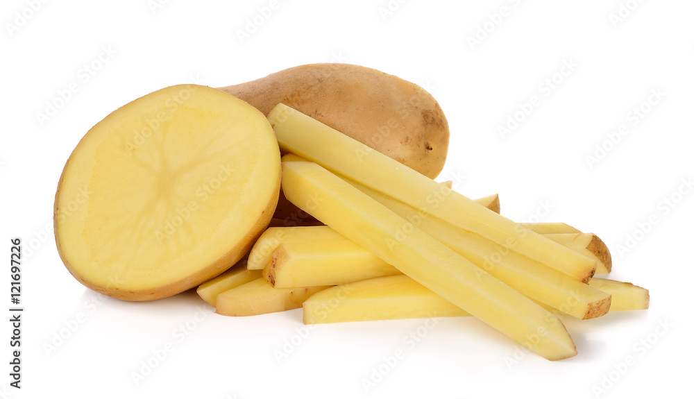 Slice of Potato isolated on the white background