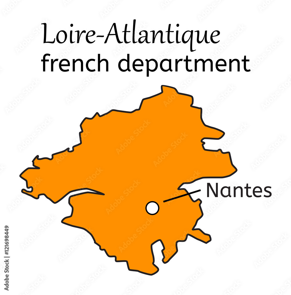 Loire-Atlantique french department map