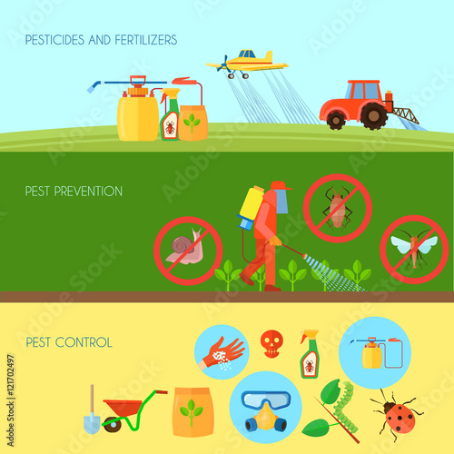 Pesticides Banners Set 