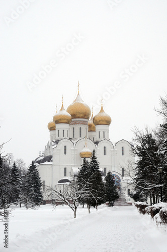 winter view at russian orthodox church