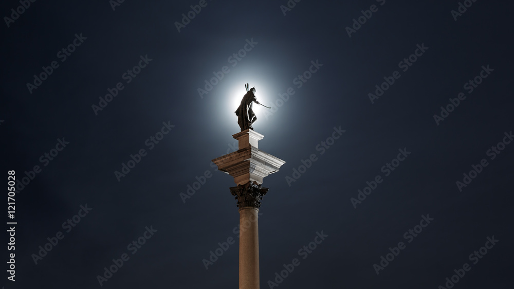 Symbol of Warsaw, Column of Sigismund III Vasa in the old city a Symbol of Warsaw, Column of Sigismund III Vasa in the old city a