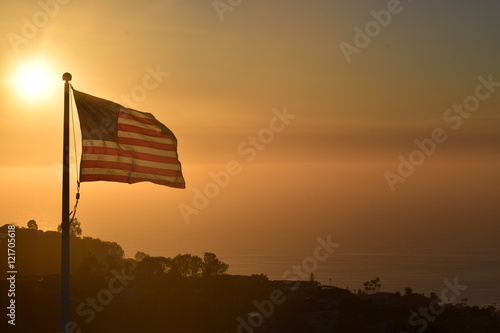 American Flag at the Mt Soledad Veterans Memorial in San Diego California