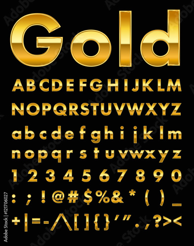 gold alphabet set