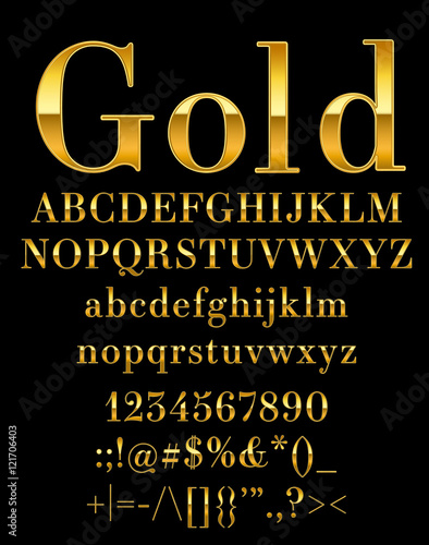 gold alphabet set