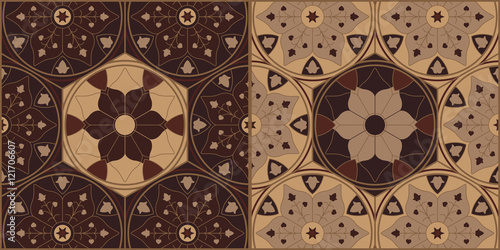 Murais de parede Arabesque Wooden Ornamental Chess Tiles