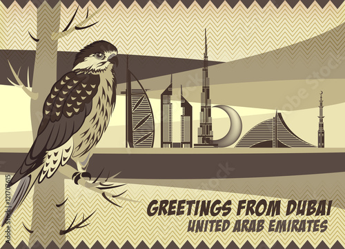 Greetings From Dubai - Falcon