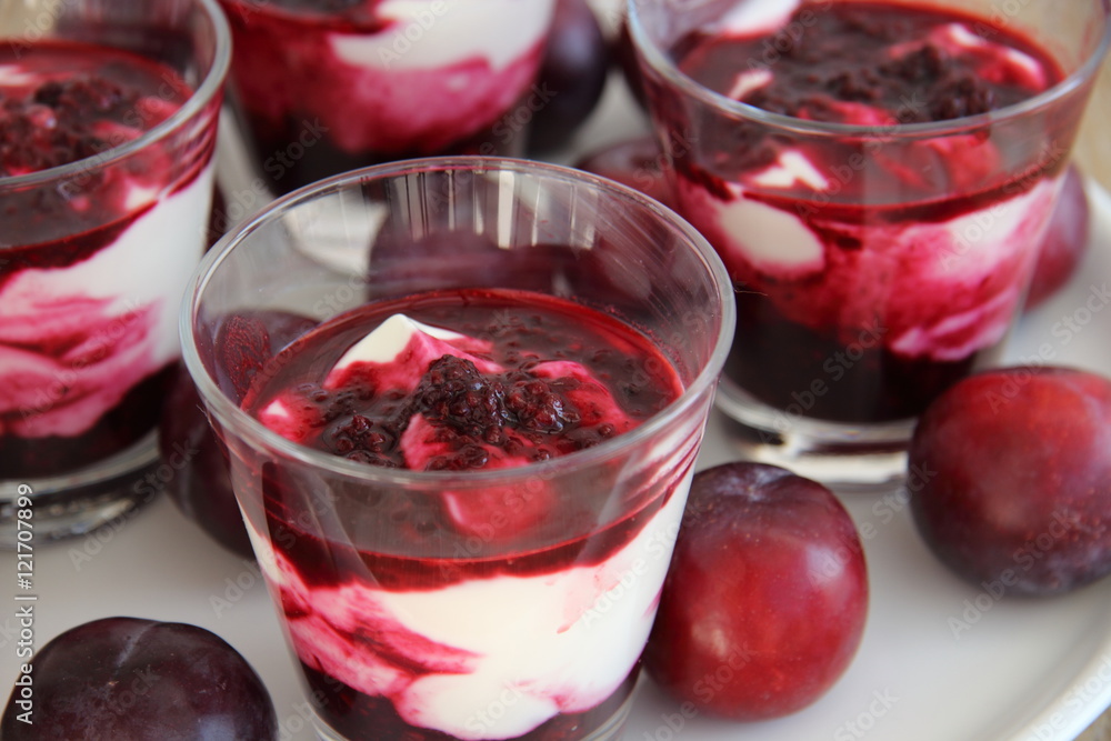 Joghurt mit Brombeeren Joghurt mit Brombeeren
