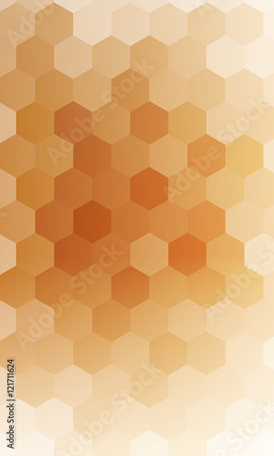 hexagons on a brown color background. vector. geometric banner