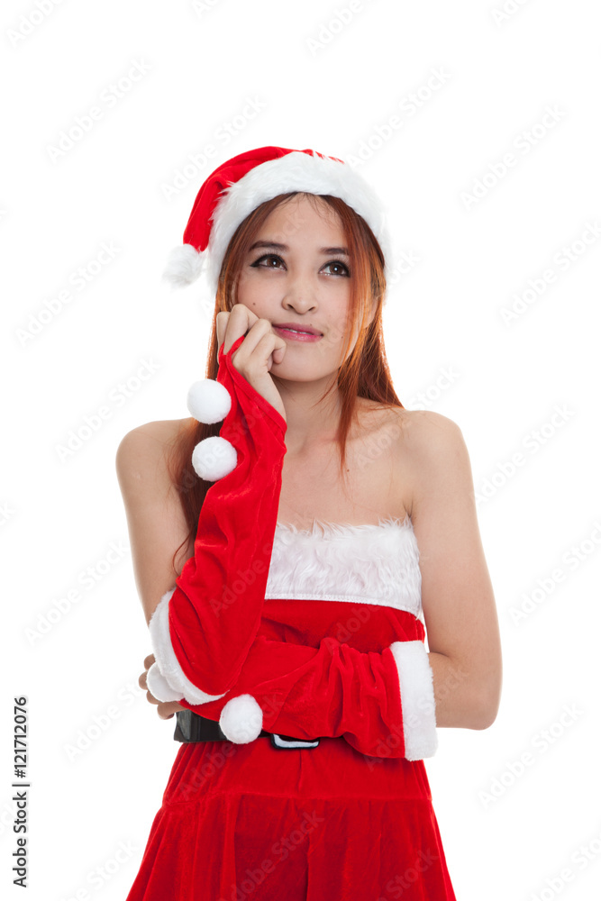 Asian Christmas girl with Santa Claus clothes. Asian Christmas girl with Santa Claus clothes.