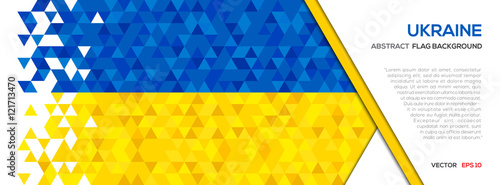 Abstract polygon Geometric Shape background.Ukraine flag
