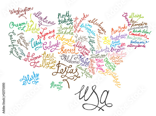 USA Hand Drawn Map 02 A-06