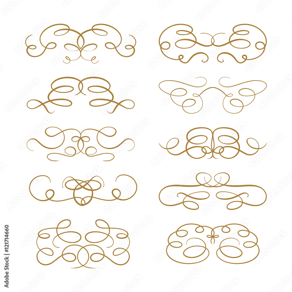 Vector calligraphy elements. Vector calligraphy elements.
