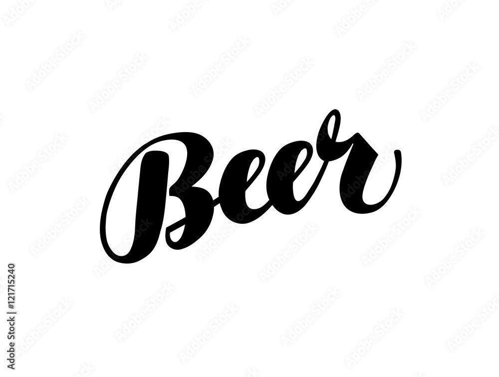 Beer handmade lettering, calligraphy. Vector illustration Beer handmade lettering, calligraphy. Vector illustration
