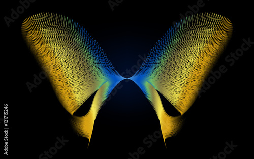 vector abstract metal gradient background, butterfly
