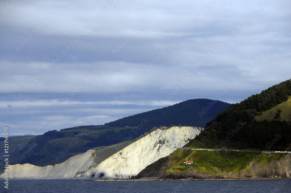 Landscape of wild coast in mutriku