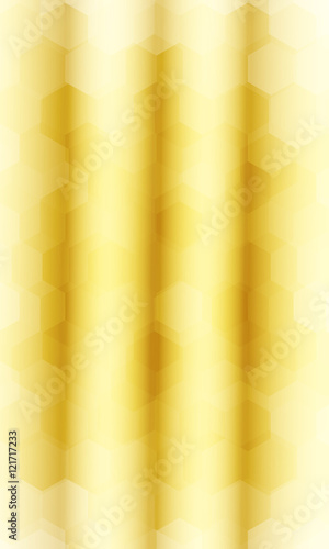 fantasy hexagons on a gold color background. vector.