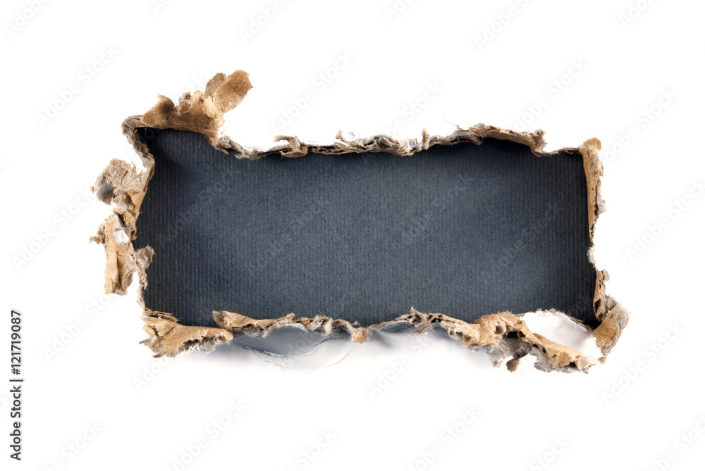 Breakthrough paper hole.