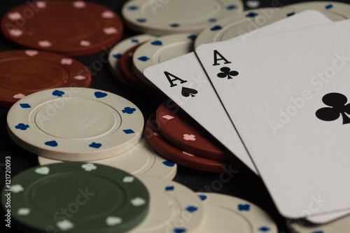 Poker cards and chips concept.