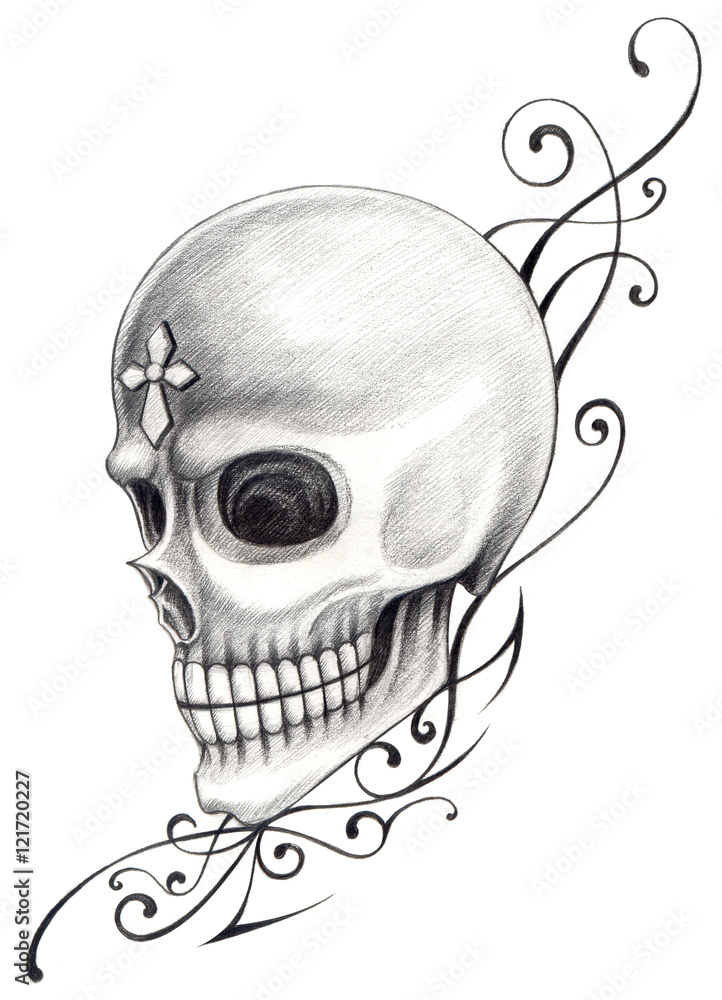 skeleton head tattoo
