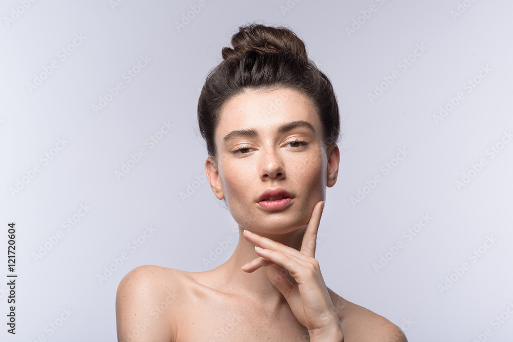 relaxed beautiful model isolated on white background relaxed beautiful model isolated on white background
