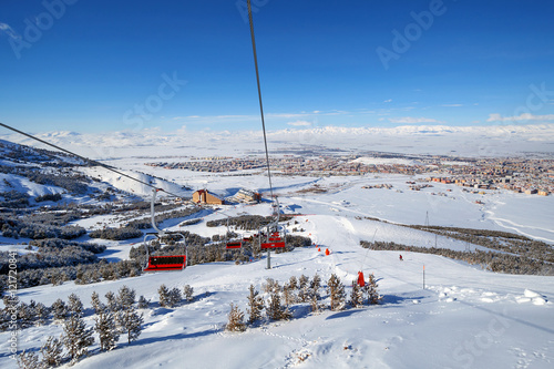 Mountain skiing, Palandoken, Erzurum, Turkey photo