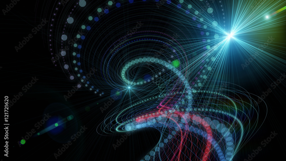 Obraz premium Futuristic particle wave background design with light