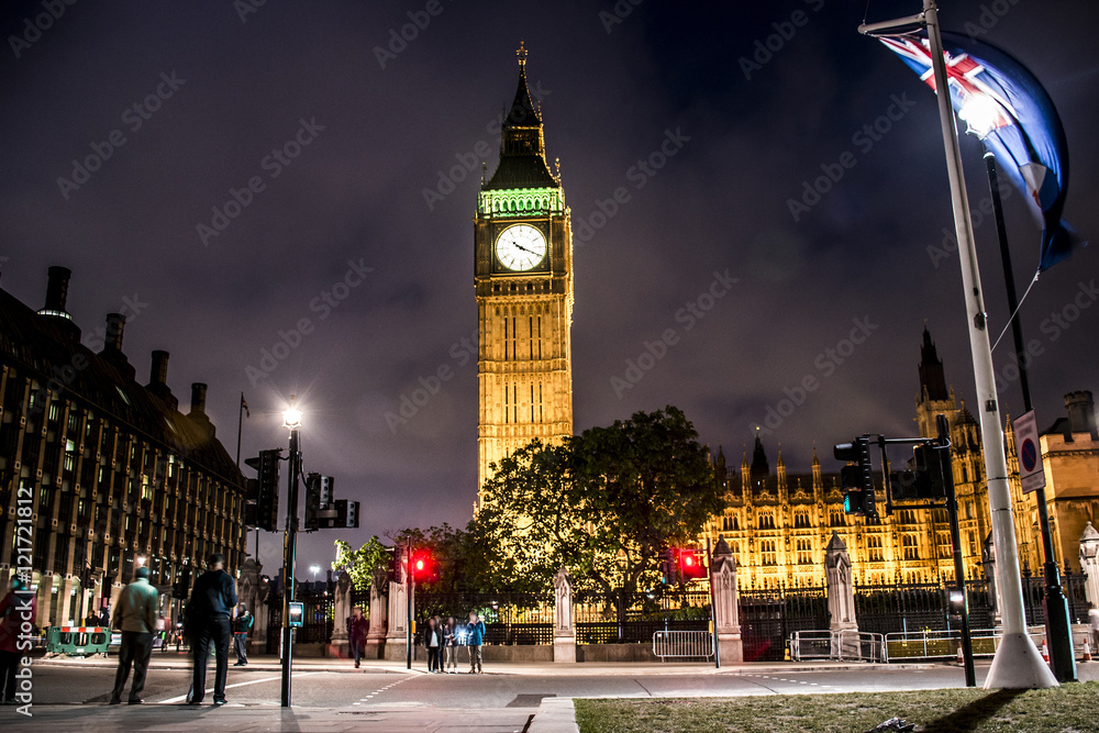 London Big Ben Tower clock Skyline night 2