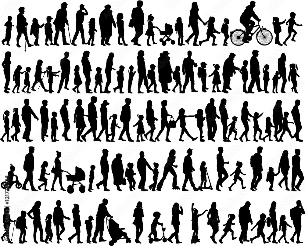 Large collection of silhouettes concept. Large collection of silhouettes concept.