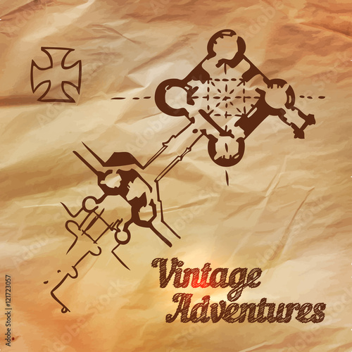 Fotografie Vintage Adventures: vector set