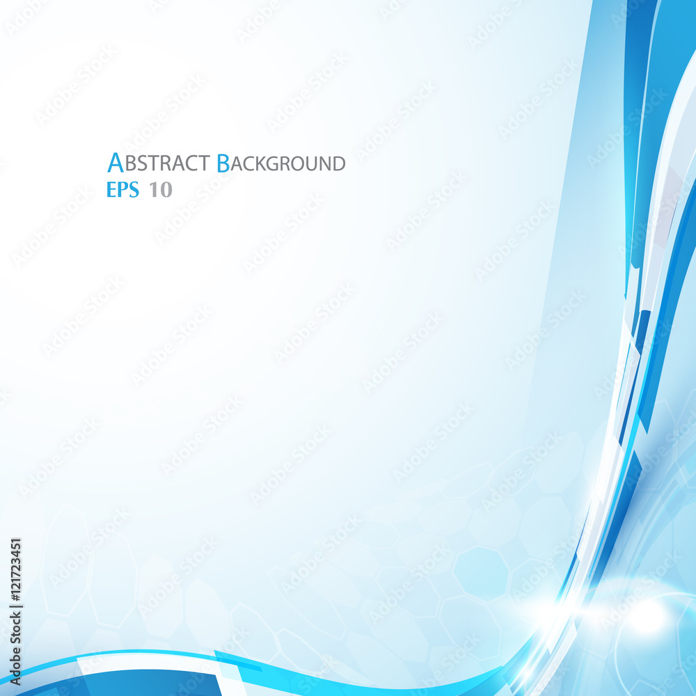 Abstract blue and white rectangles in curve shape background Stock ...