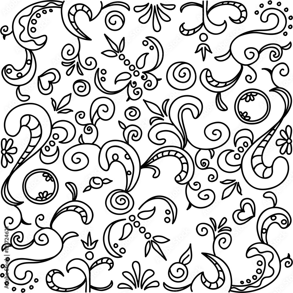 Ornamental pattern hand draw on a white background Ornamental pattern hand draw on a white background