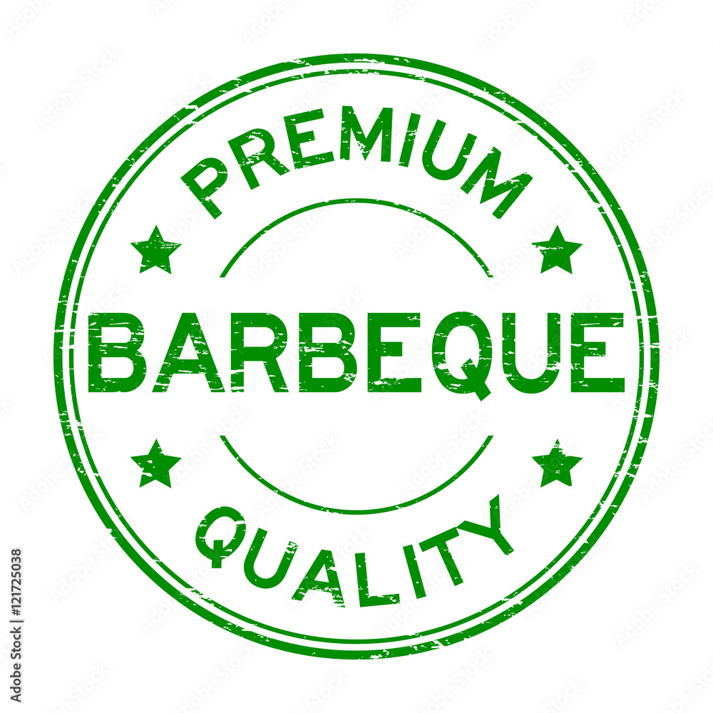 Grunge green premium quality barbeque (BBQ) rubber stamp Grunge green premium quality barbeque (BBQ) rubber stamp