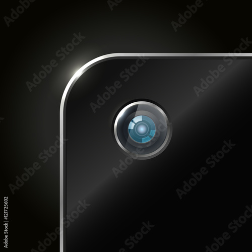 Modern smartphone camera closeup illustration