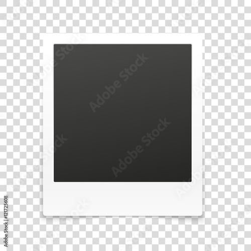 Vector photo frame isolated on transparent background. Vector il