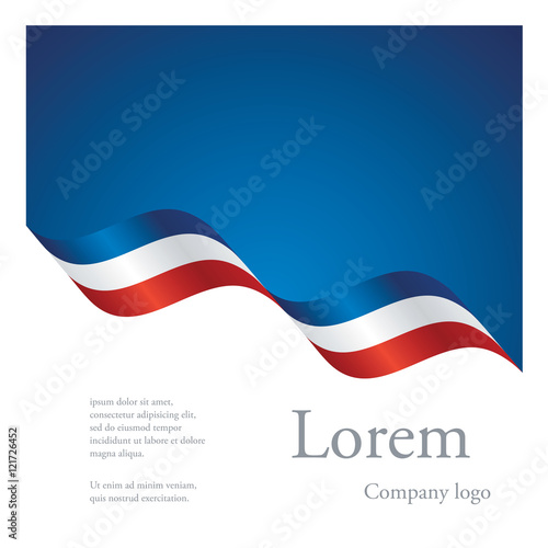New brochure abstract design modular pattern of wavy flag ribbon of France