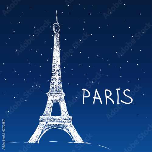 Fototapeta Naklejka Na Ścianę i Meble -  World famous landmark series: Eiffel Tower, Paris, France