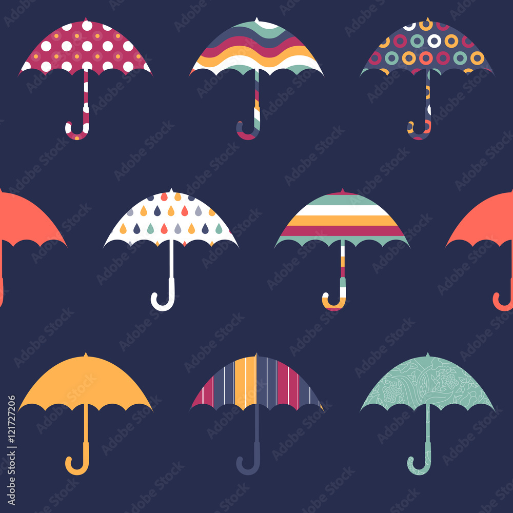 Pretty Umbrellas Cute Colorful Childish Seamless Pattern Pretty Umbrellas Cute Colorful Childish Seamless Pattern