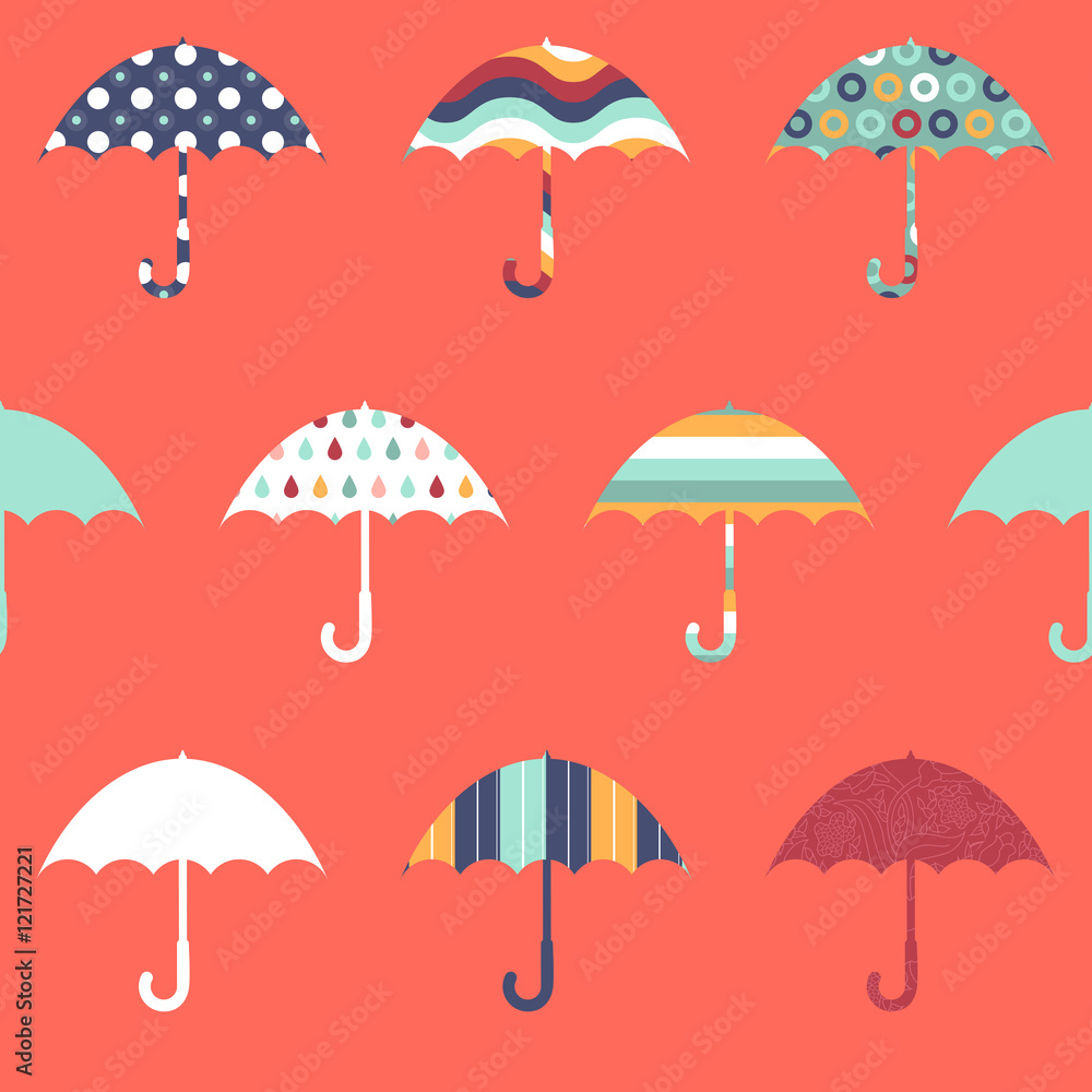 Pretty Umbrellas Cute Colorful Childish Seamless Pattern Pretty Umbrellas Cute Colorful Childish Seamless Pattern