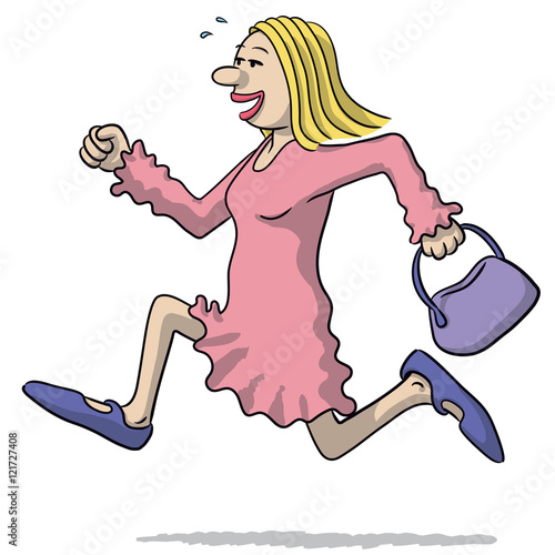 illustration of a woman running very fast