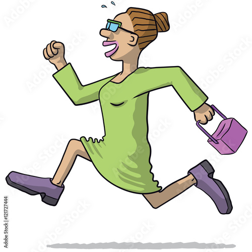 illustration of a woman running very fast