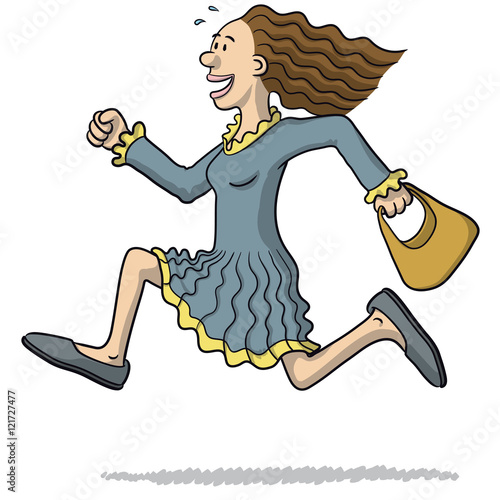 illustration of a woman running very fast
