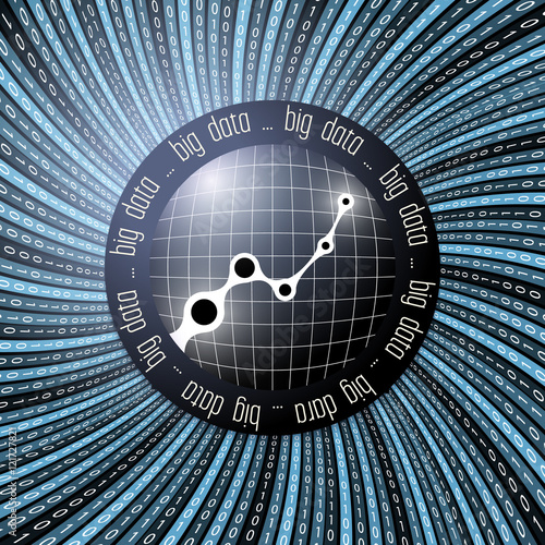 Colored vector abstract background and binary code and graph