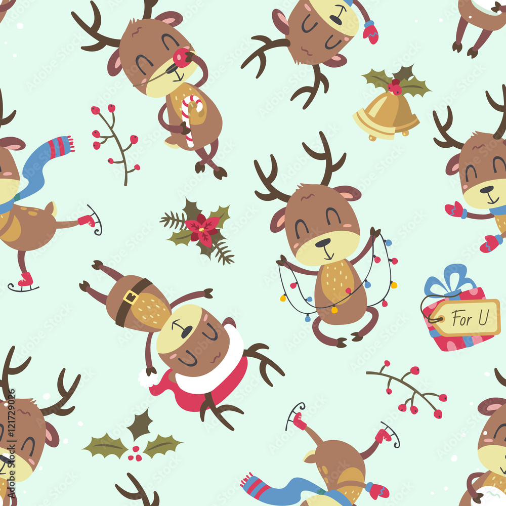 christmas deer seamless pattern christmas deer seamless pattern
