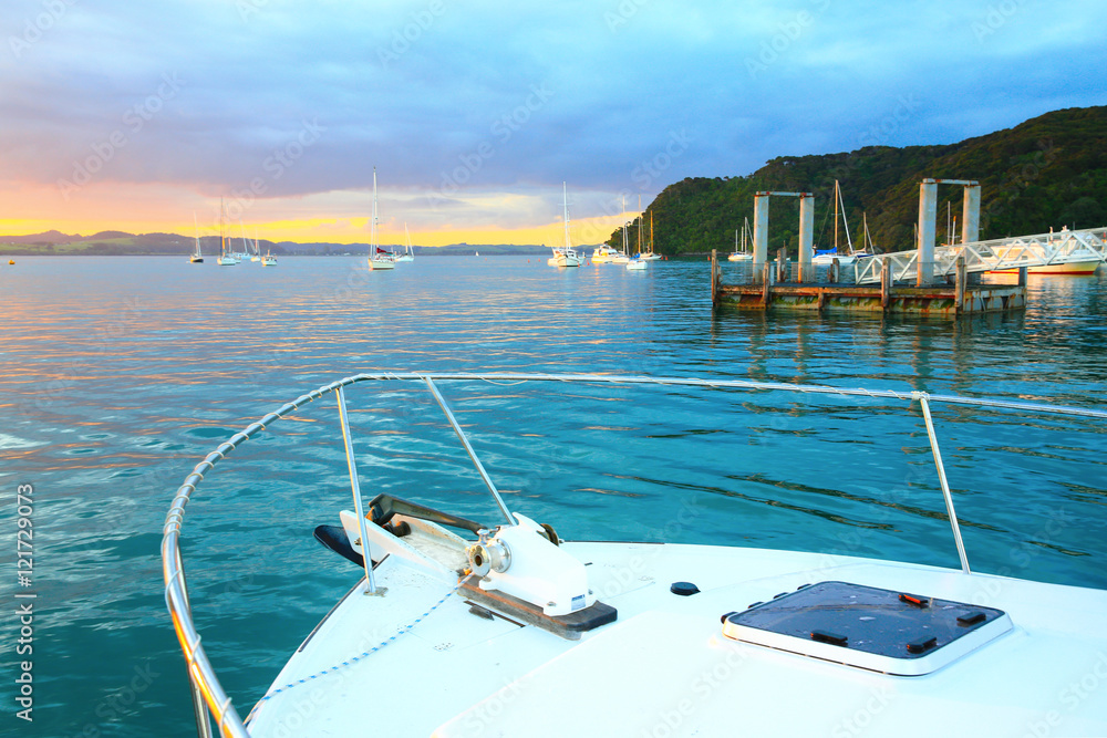 Fototapeta premium Sunrise at the Bay of Islands, North Island, New Zealand.