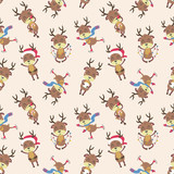 christmas deer seamless pattern
