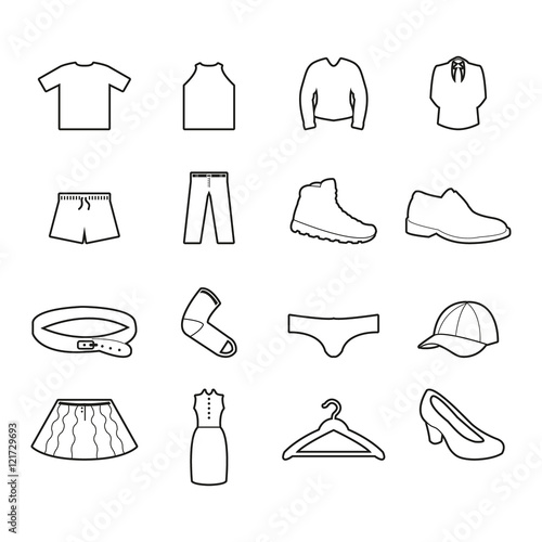 Clothes icon set