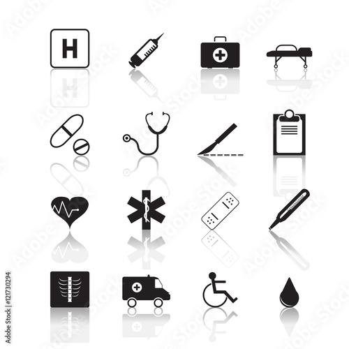 Medicine icons set